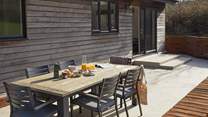 Enjoy a leisurely breakfast or an evening meal al fresco.