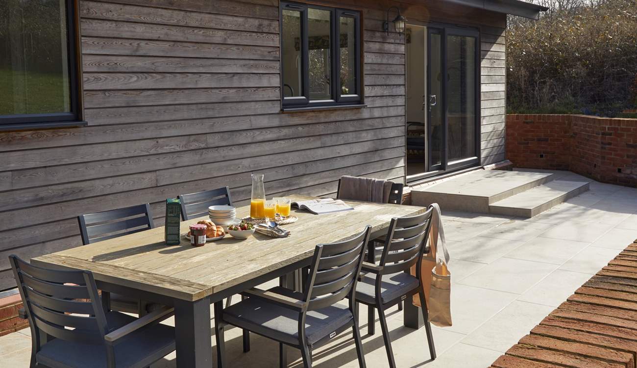 Enjoy a leisurely breakfast or an evening meal al fresco.
