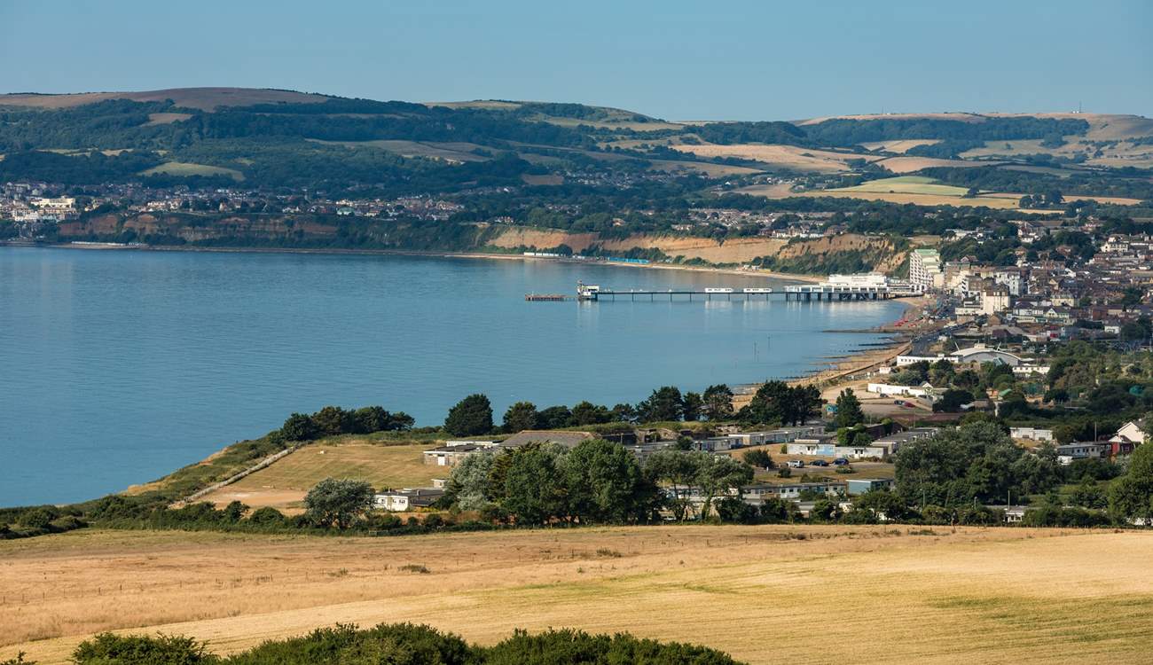 Take in the views from the Downs towards Sandown Bay.