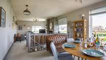 The living and dining area is on the first floor.