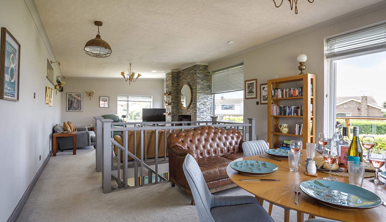 The living and dining area is on the first floor.