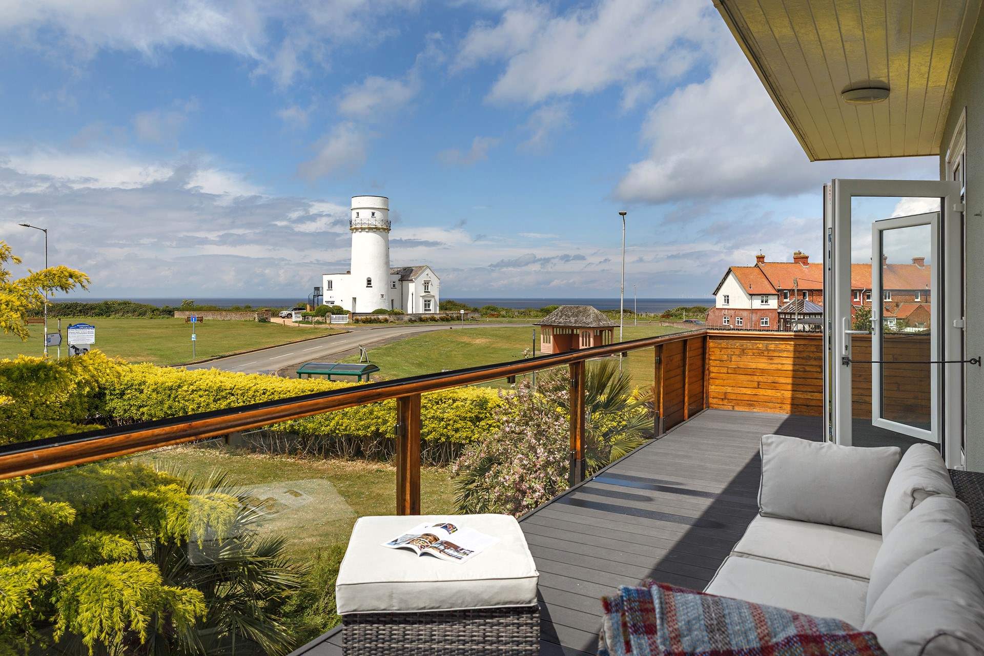 Step outside to the balcony and take in the view.