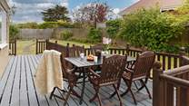 Breakfast on the decking.