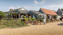 Lunch at one of Old Hunstanton's beach cafes.