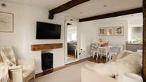 The open plan living-room is light and airy.