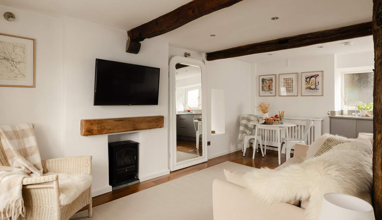 The open plan living-room is light and airy.