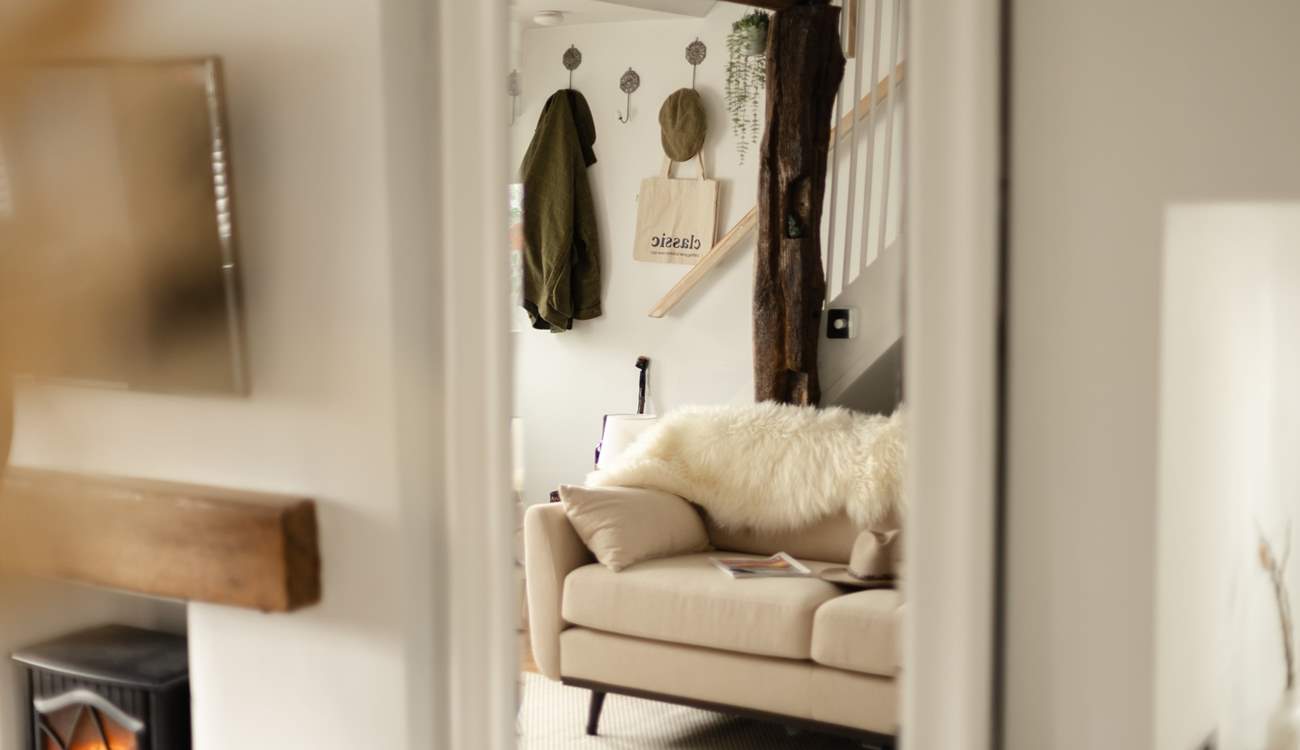 The sheepskin is so cuddly.