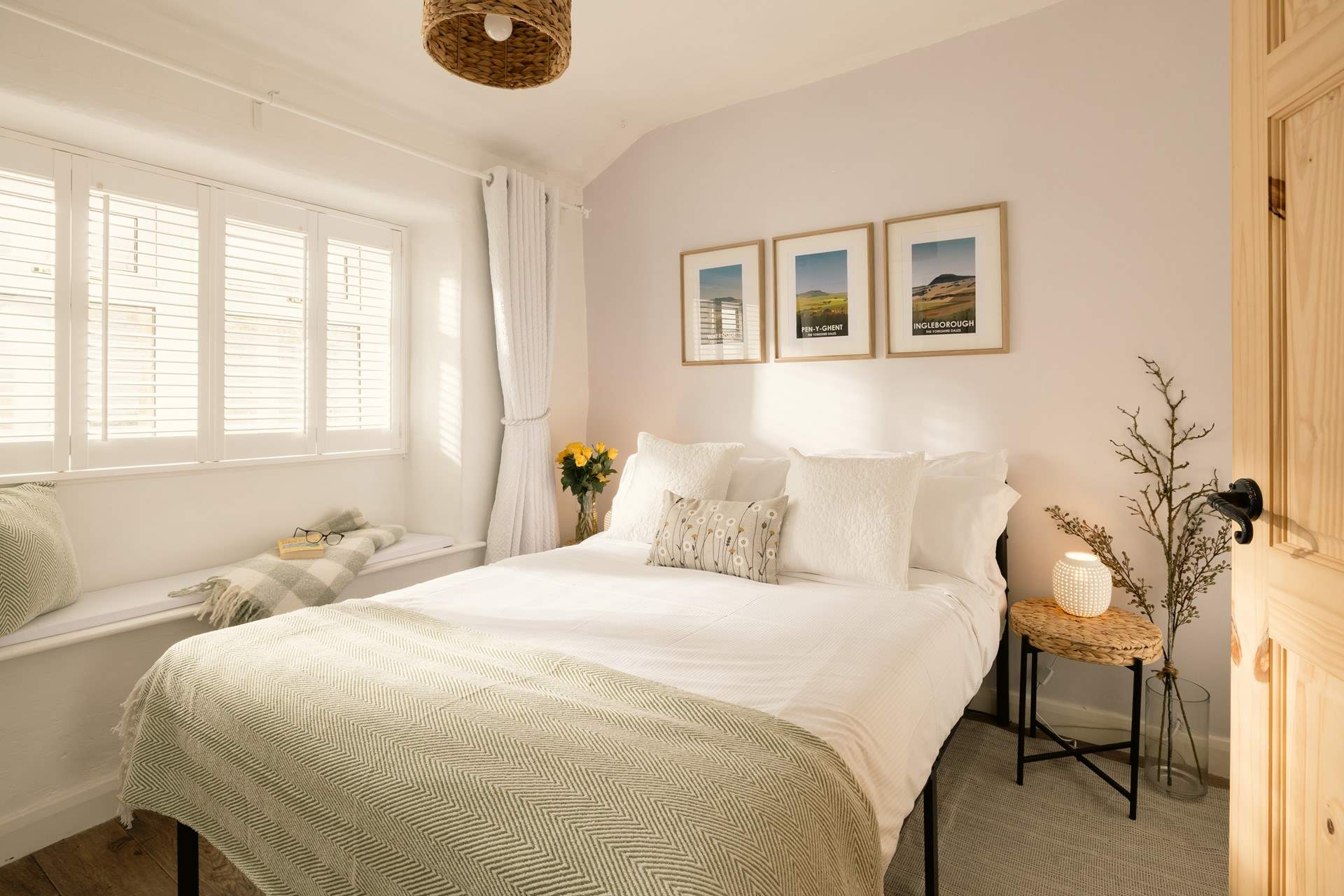 The double bedroom lets the light flood in.