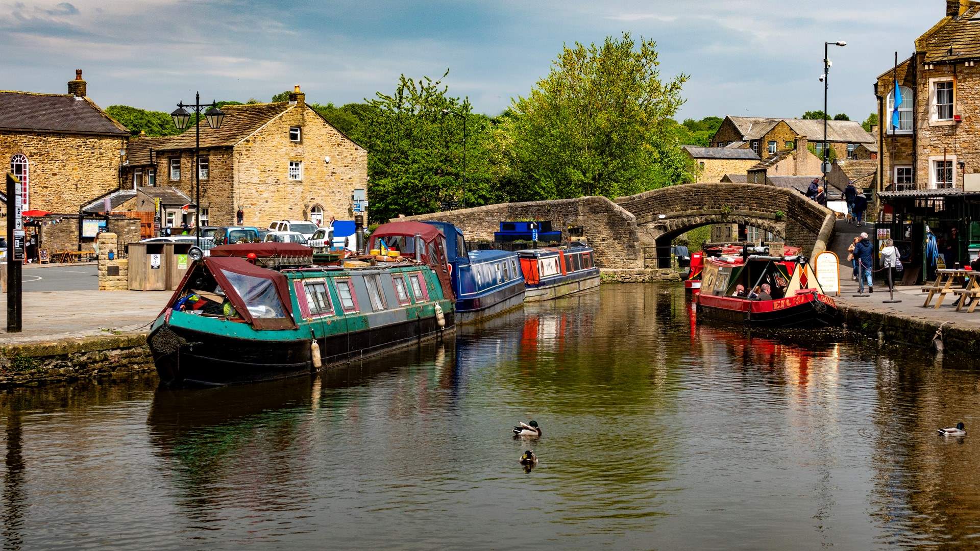 Take a stroll around Skipton and see the barges.