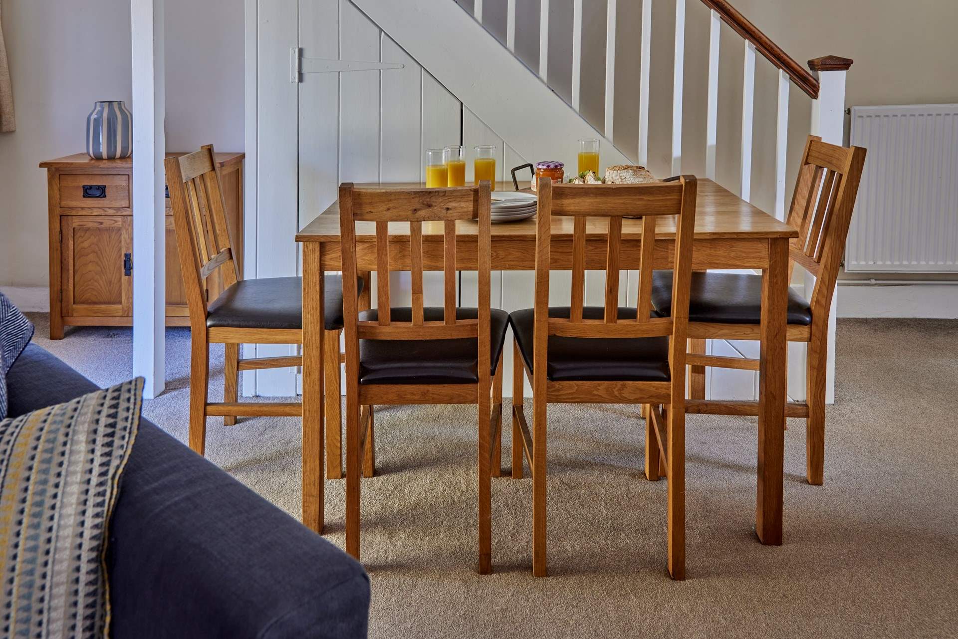 Plenty of space for four in the open plan dining-area. 
