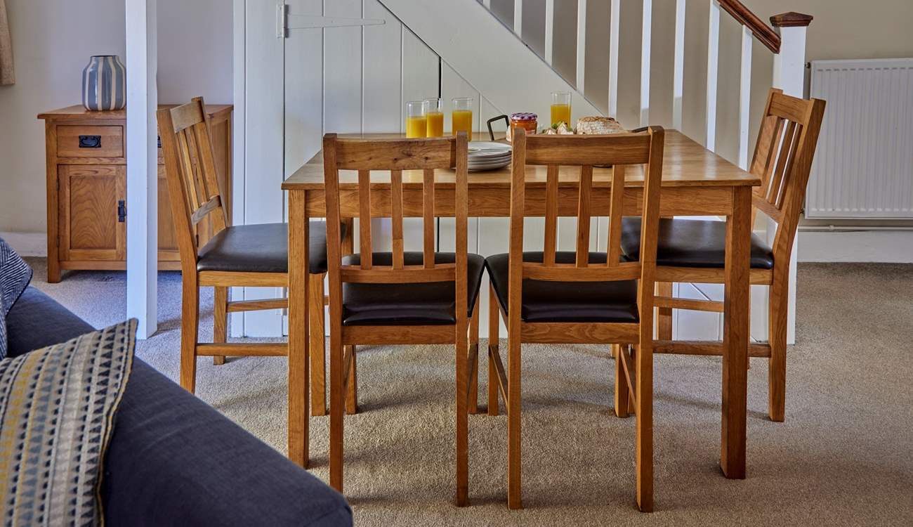 Plenty of space for four in the open plan dining-area. 