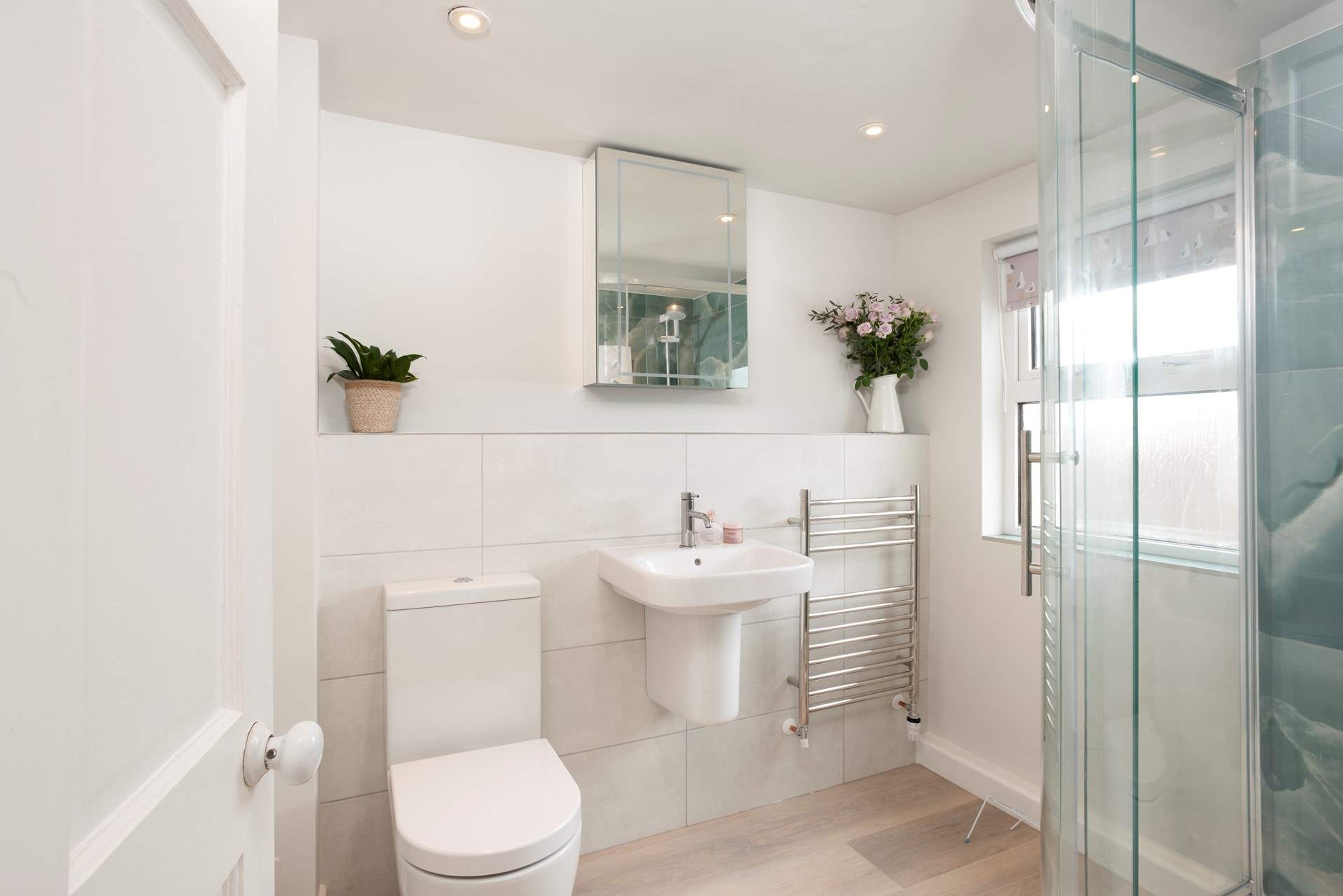 The downstairs shower-room with power shower.