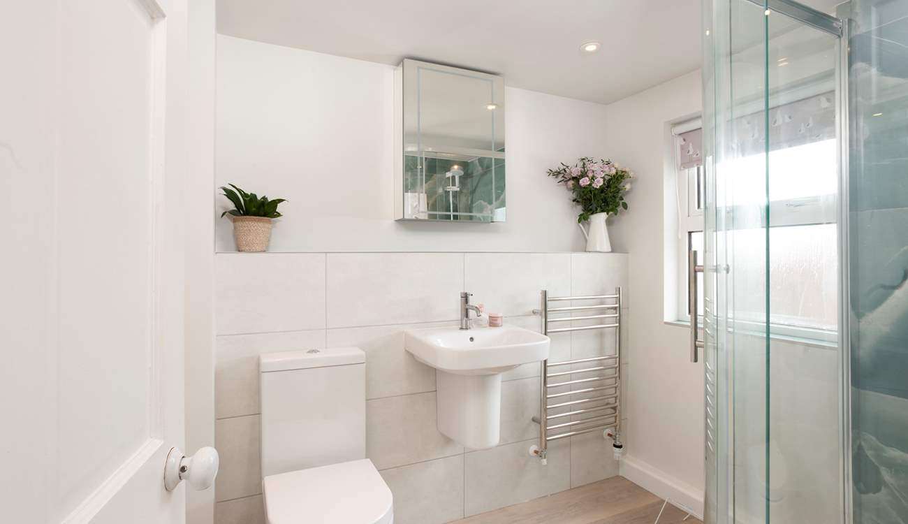 The downstairs shower-room with power shower.