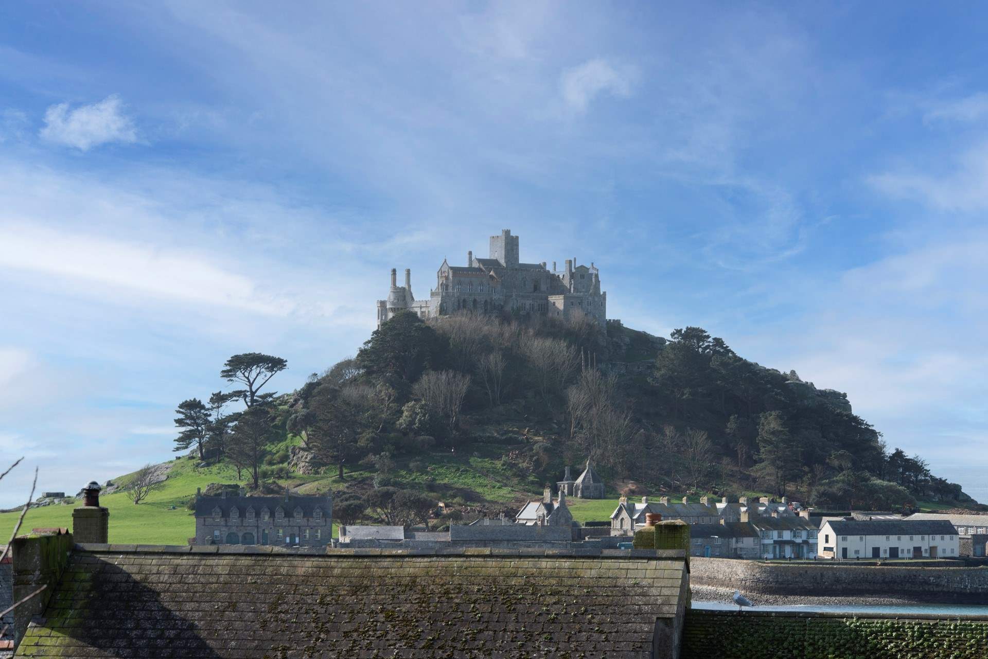 The majestic St Michaels Mount directly in front of you.