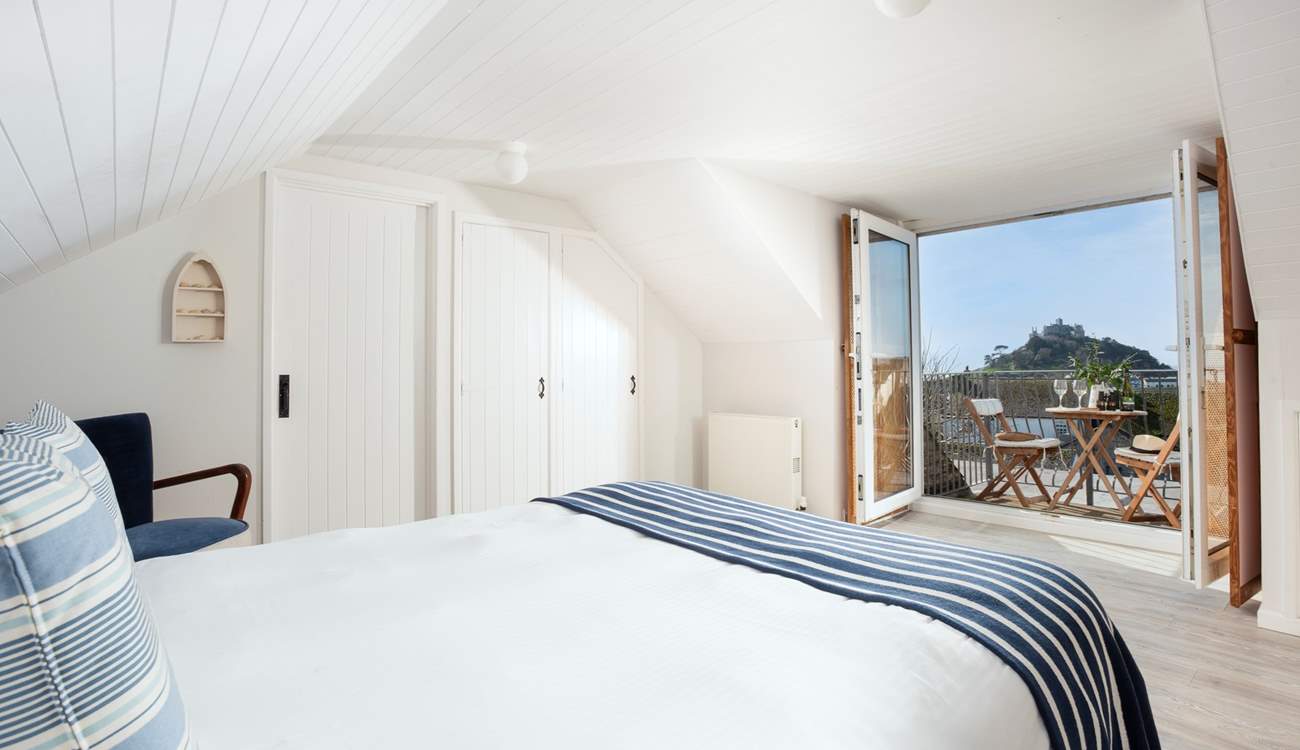 The upstairs suite has a small balcony with a beautiful view.