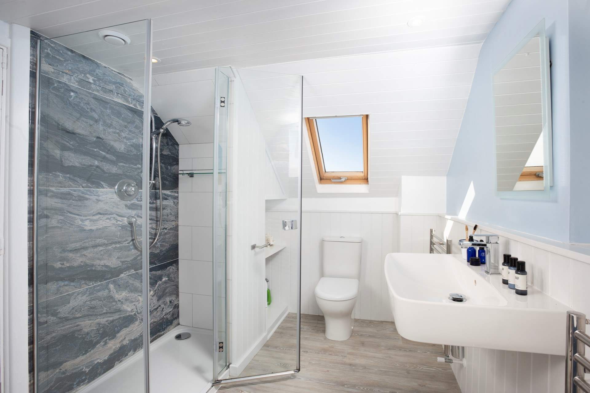 Enjoy the best of both, a freestanding bath and a separate shower.