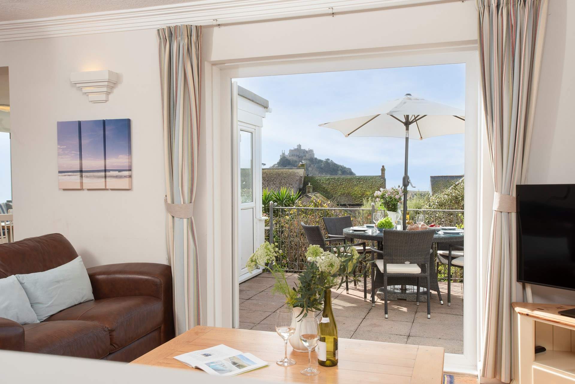 Sink into comfort as ever changing views of St Michael's Mount unfold before you.