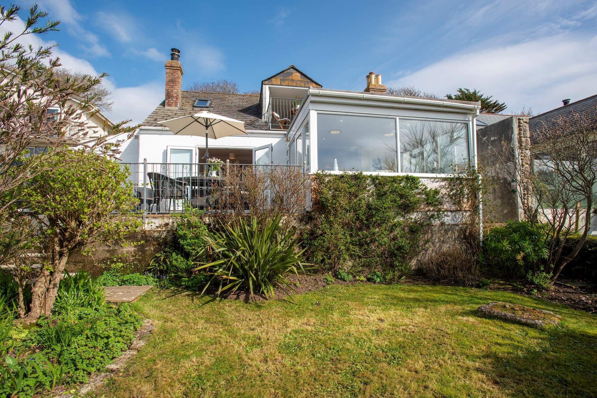 Looking back at Mount View Cottage from the garden.