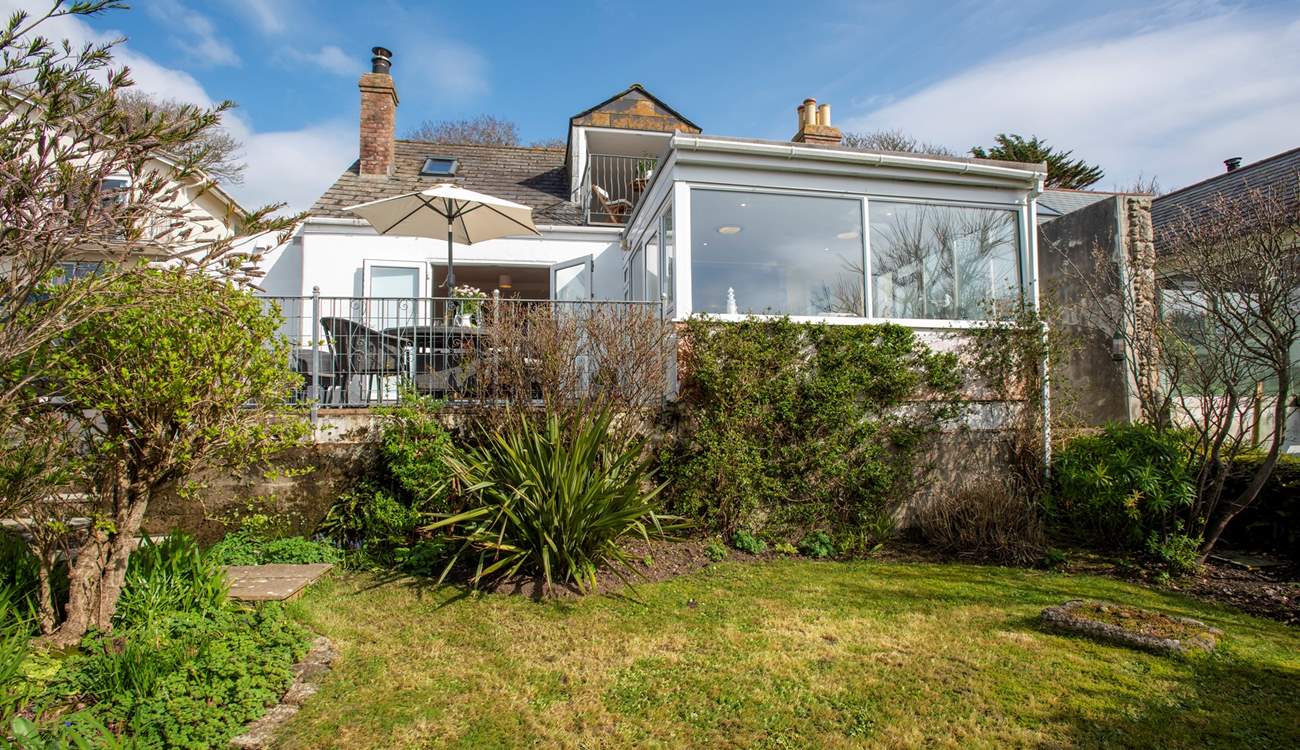 Looking back at Mount View Cottage from the garden.