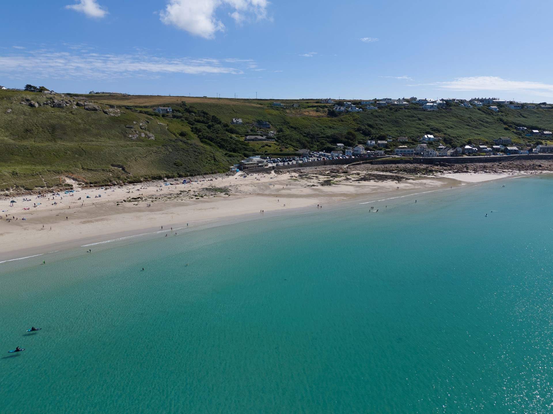 You have come this far, so explore this stunning part of the county.  Here is the sandy stretch of beach in Sennen.