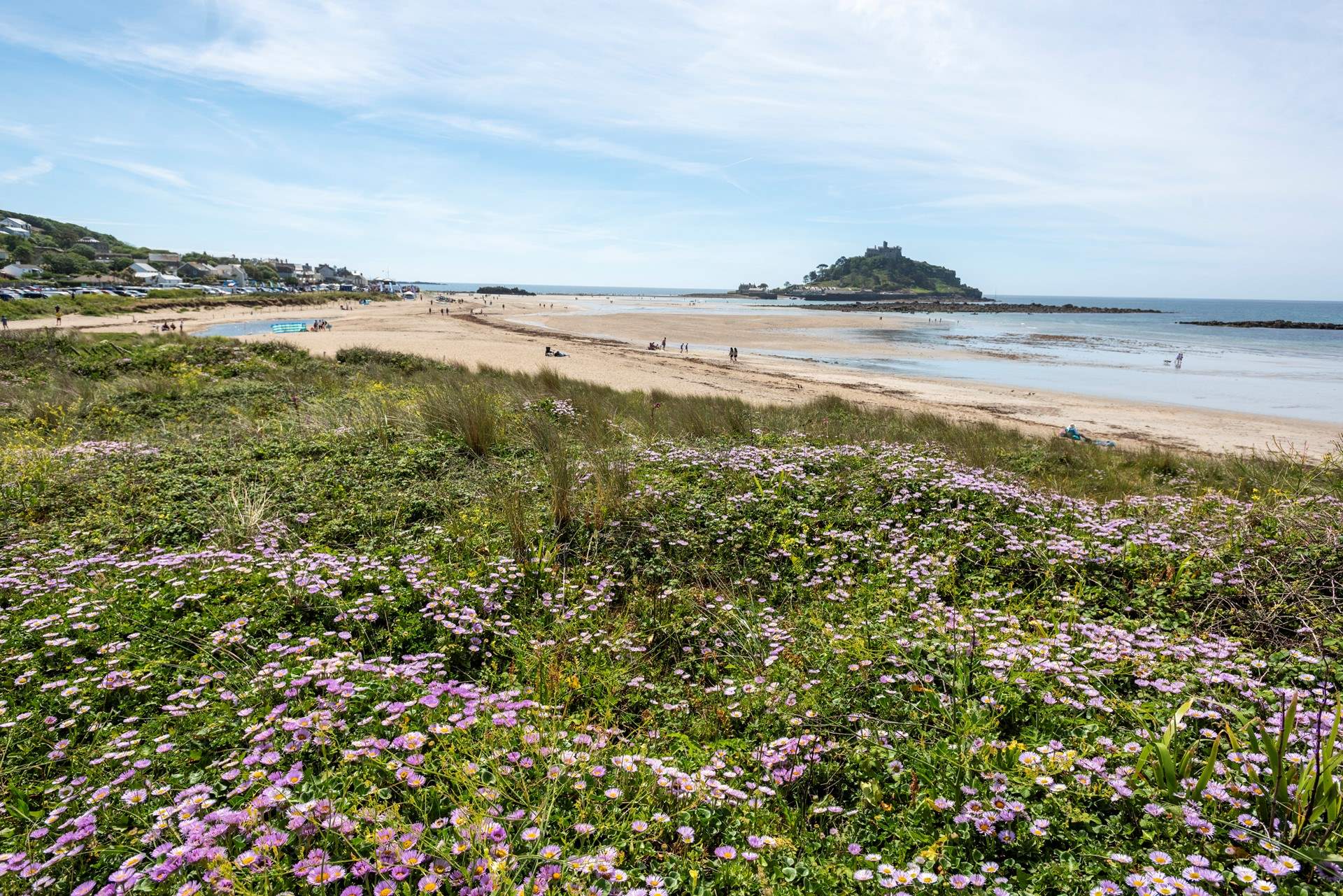 Marazion's beach is perfect for a family day out.