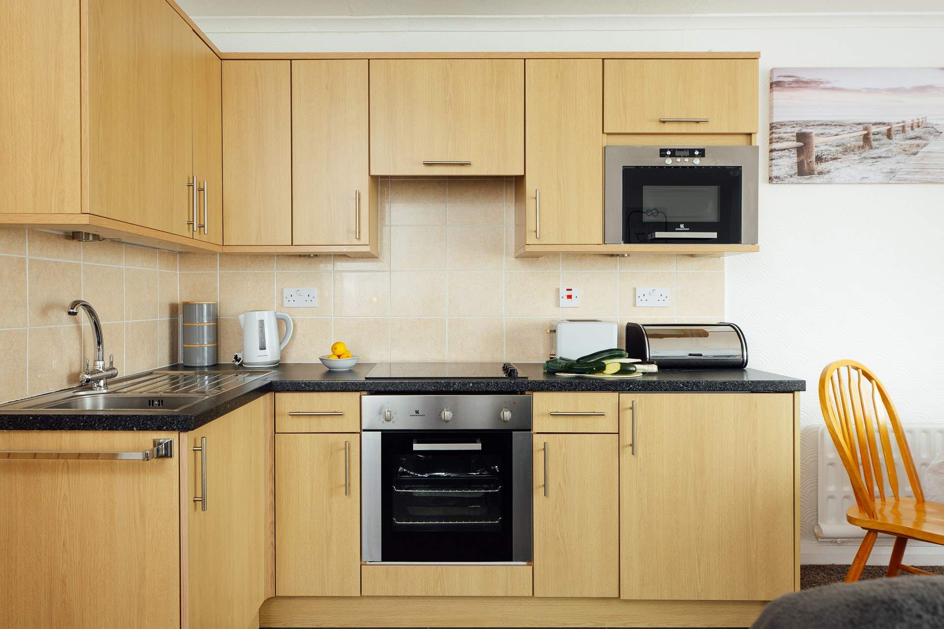 All you need for some tasty holiday cooking or stroll to a choice of good eateries. 