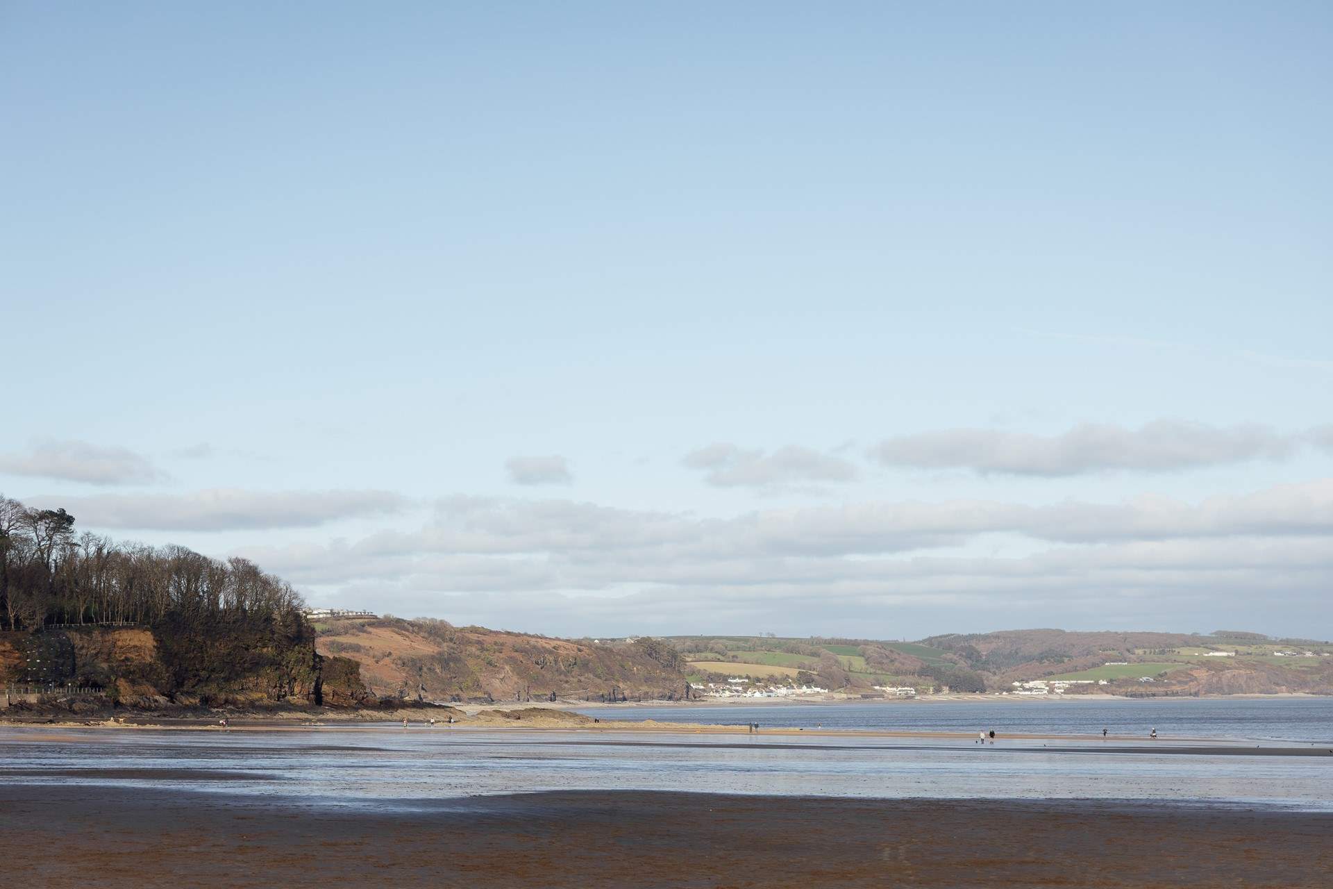Views of Saundersfoot beach across to Coppet Hall and beyond. 