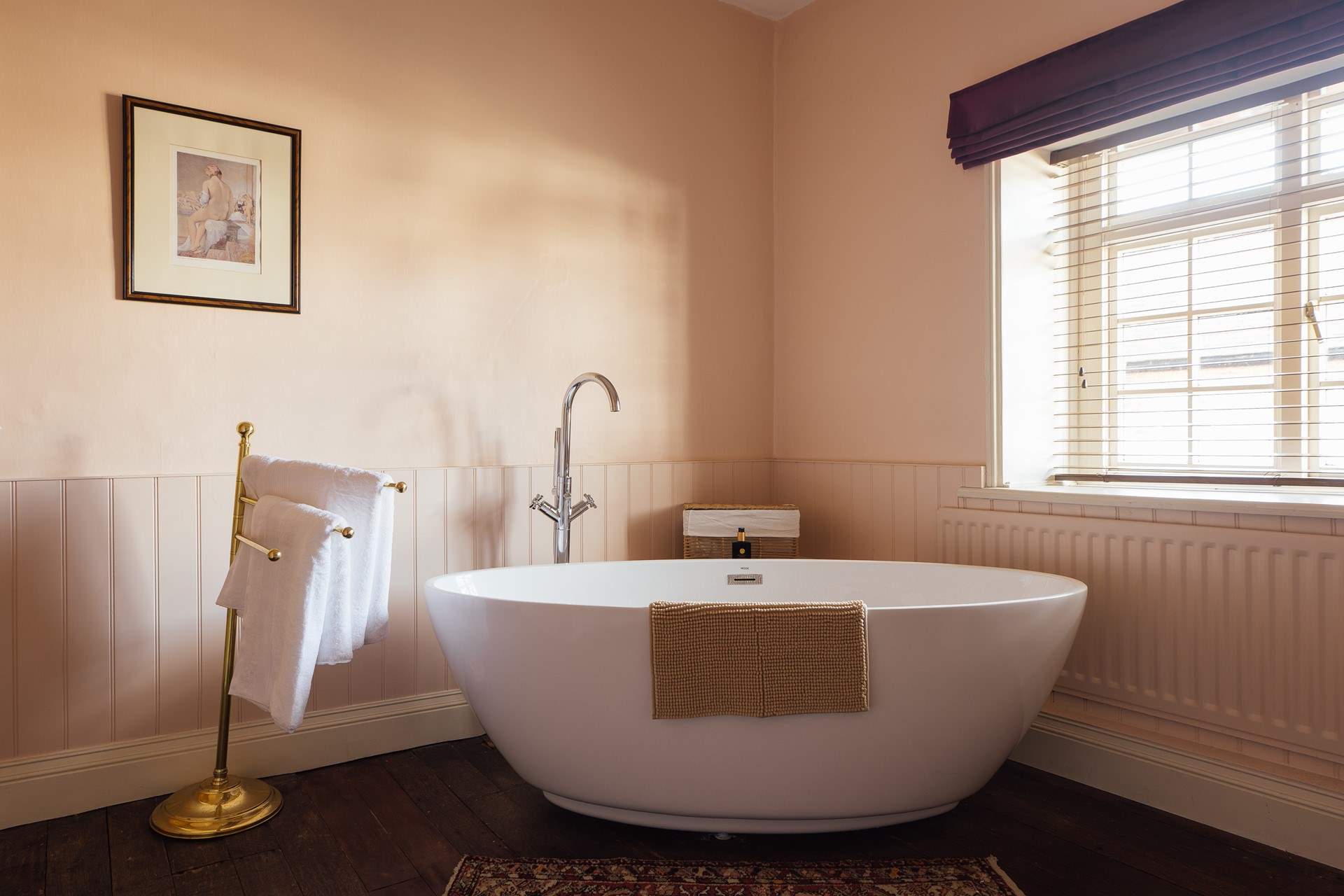 Luxurious, deep bubbly bath in the family bathroom. 