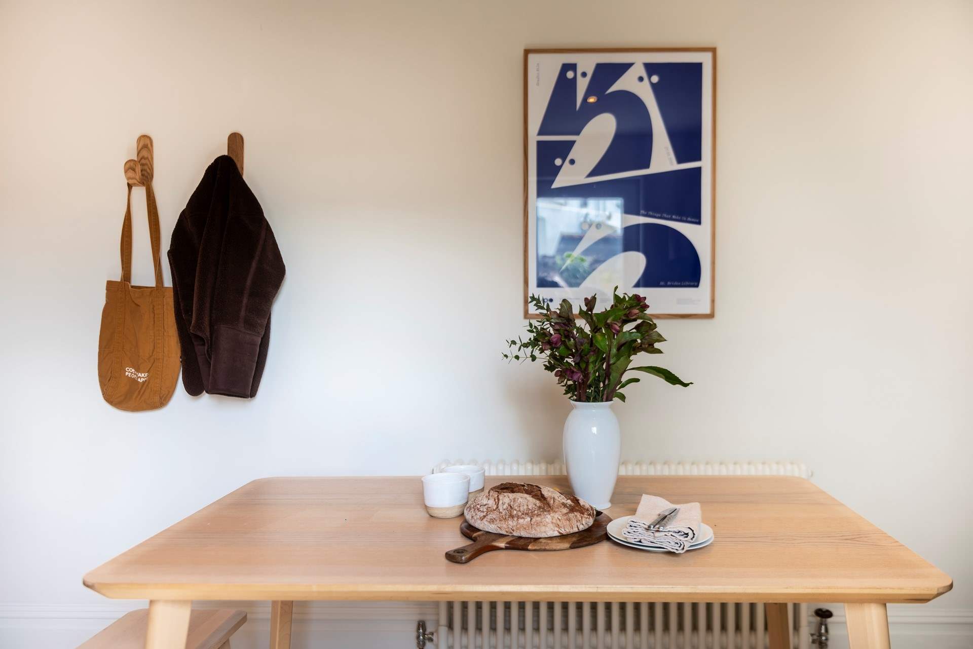 Modern artwork can be found throughout. 