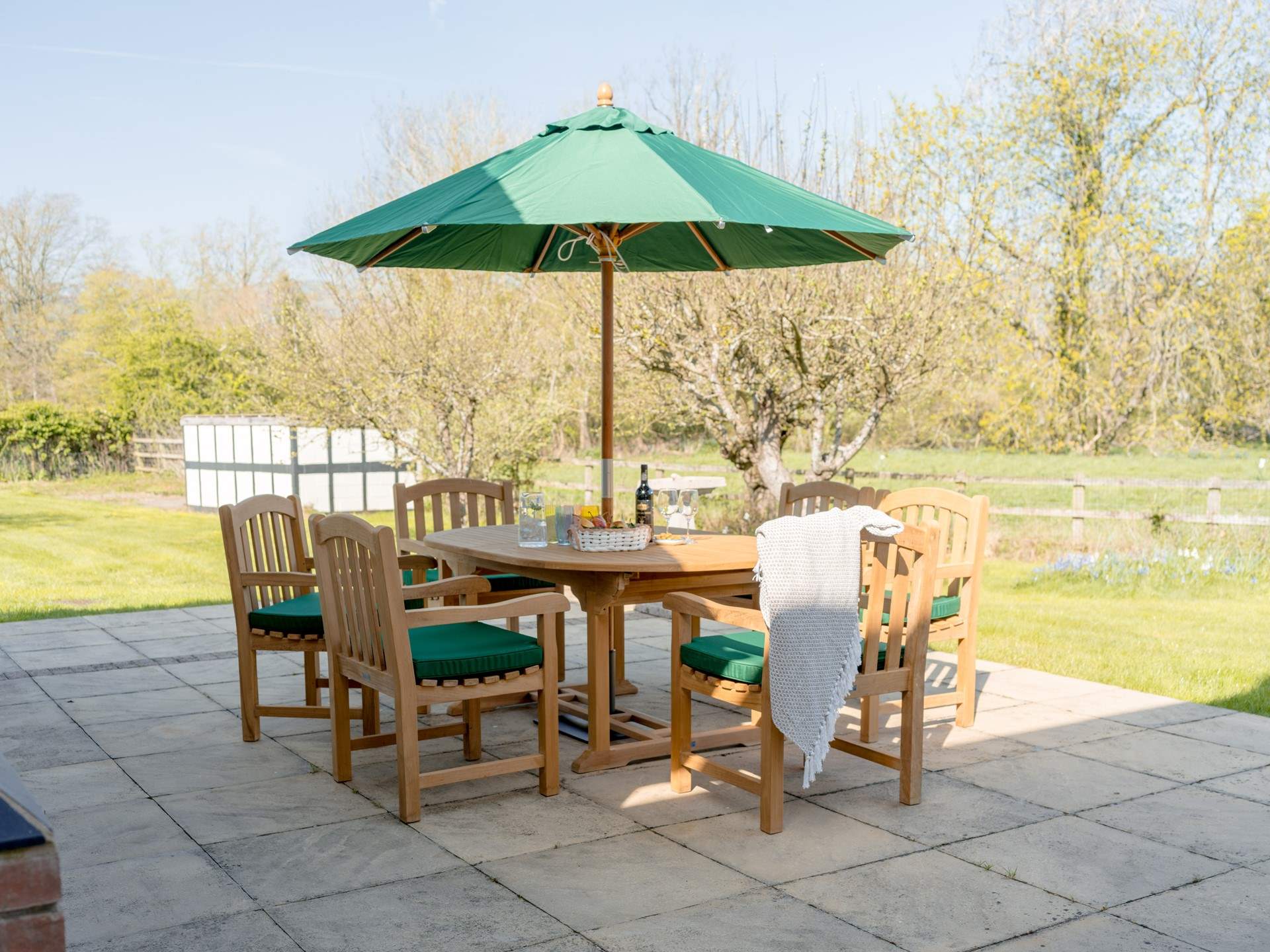 Enjoy a good meal and conversation on the patio.