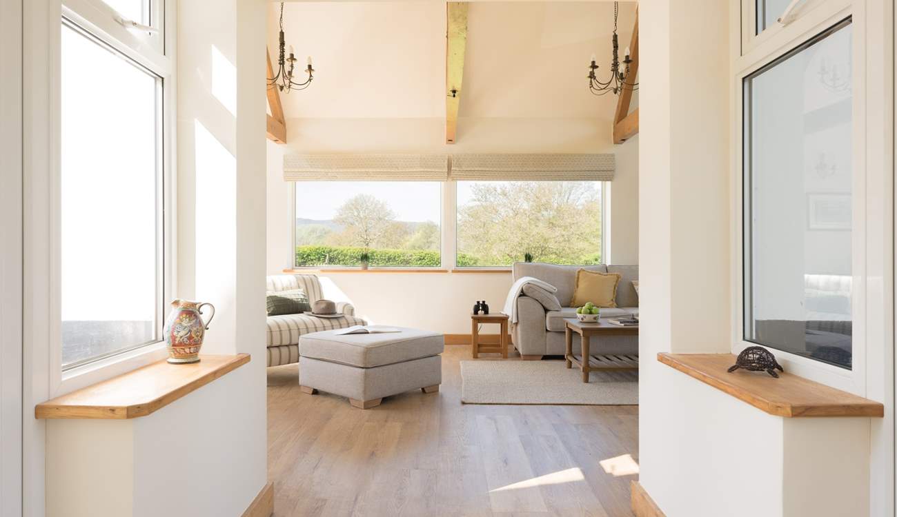 This hallway lets in the sunlight.