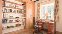 The study is the perfect place should you need to catch up on work while away from home.