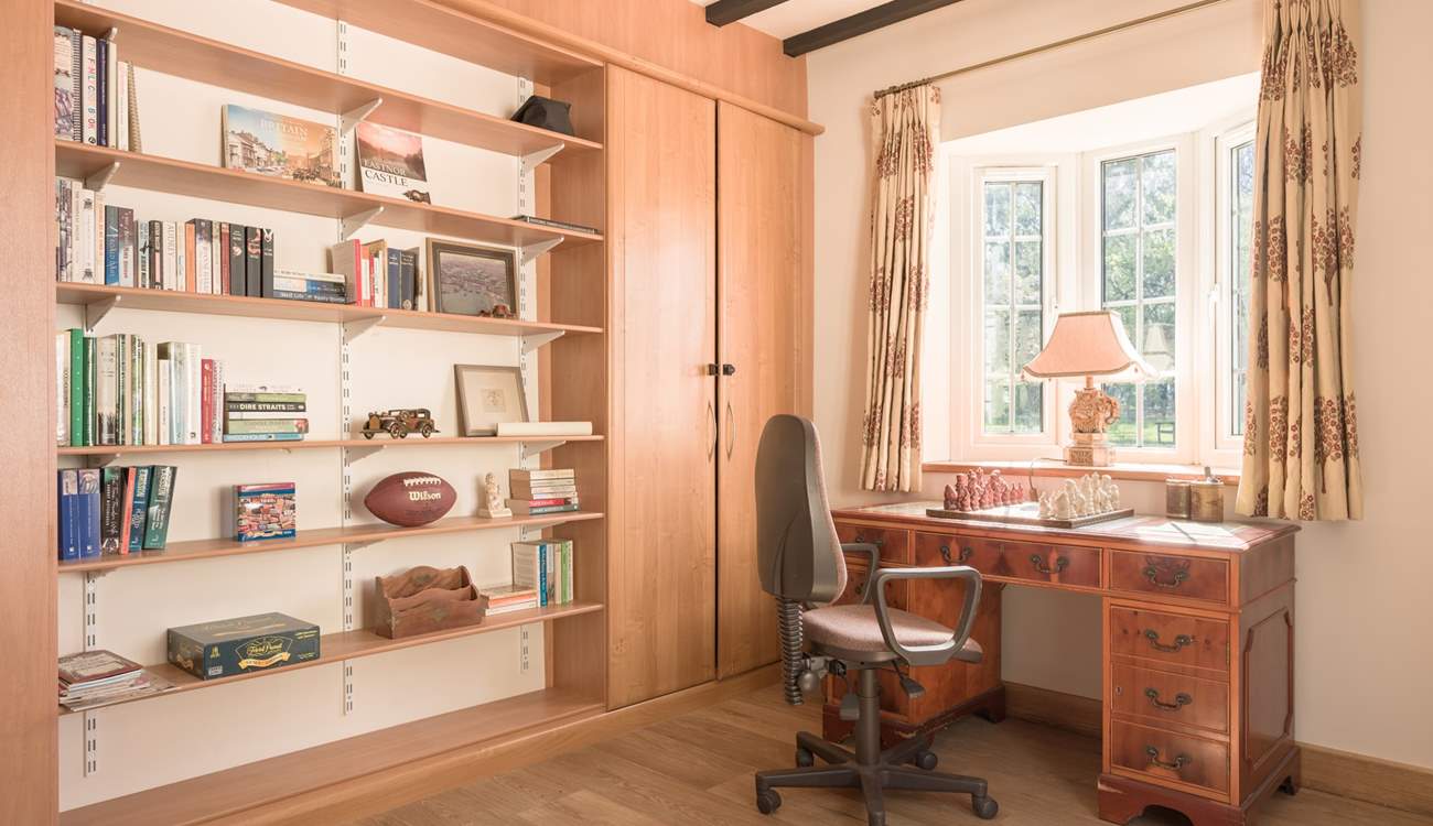 The study is the perfect place should you need to catch up on work while away from home.