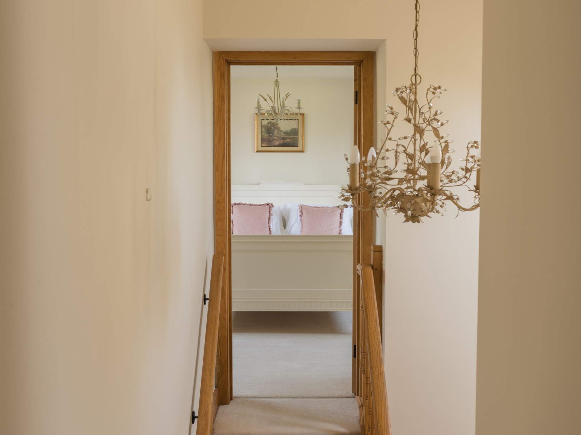 Not every staircase has a chandelier.