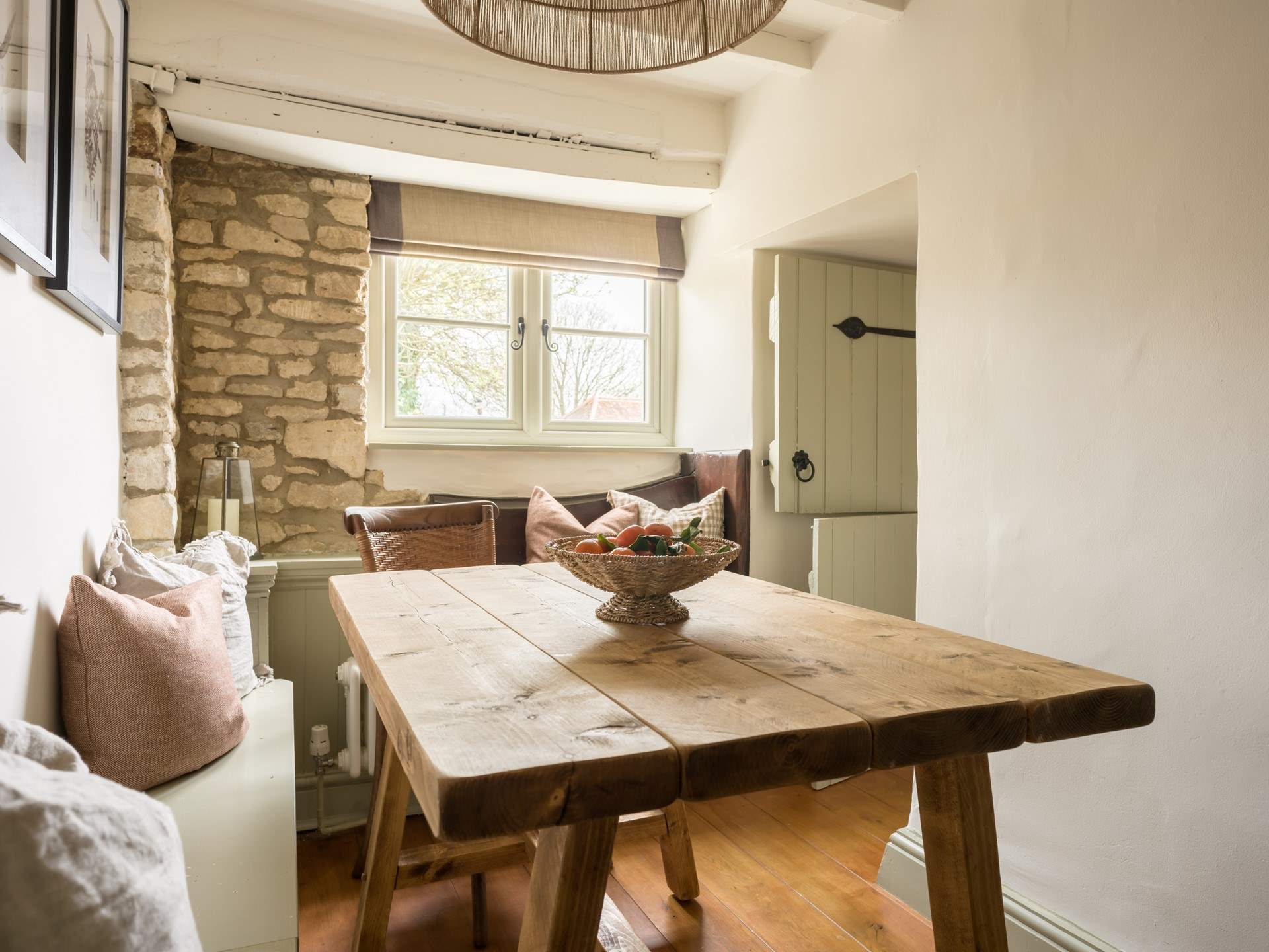 The light streams in to the dining-area.