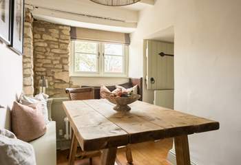 The light streams in to the dining-area.