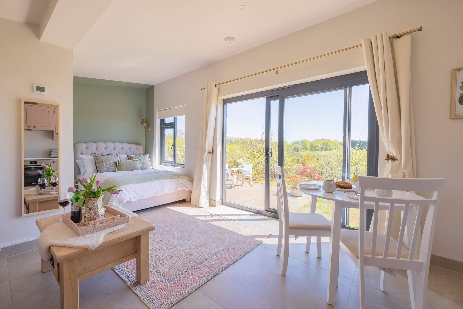 The open plan design is bright and welcoming.