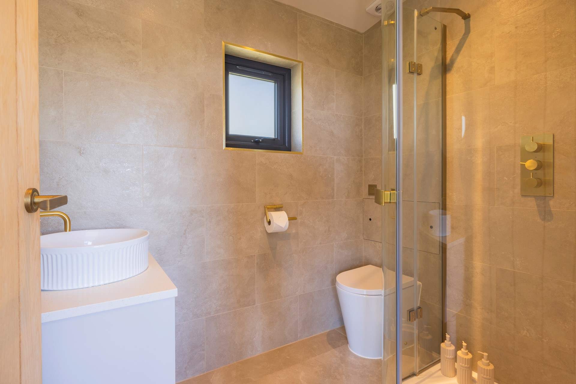 Wake up to a refreshing shower.