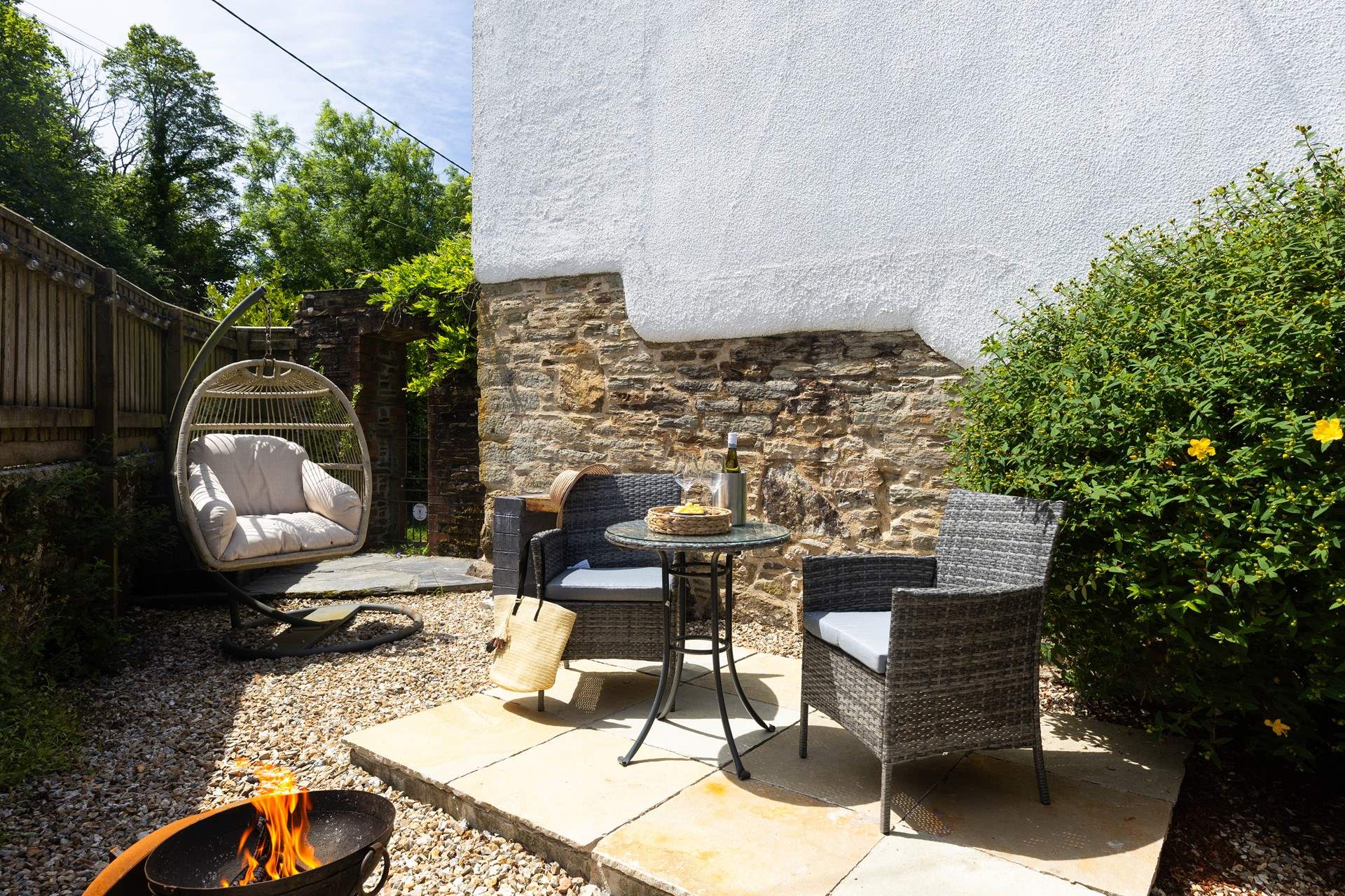 Enjoy warming your toes in front of the fire-pit. 