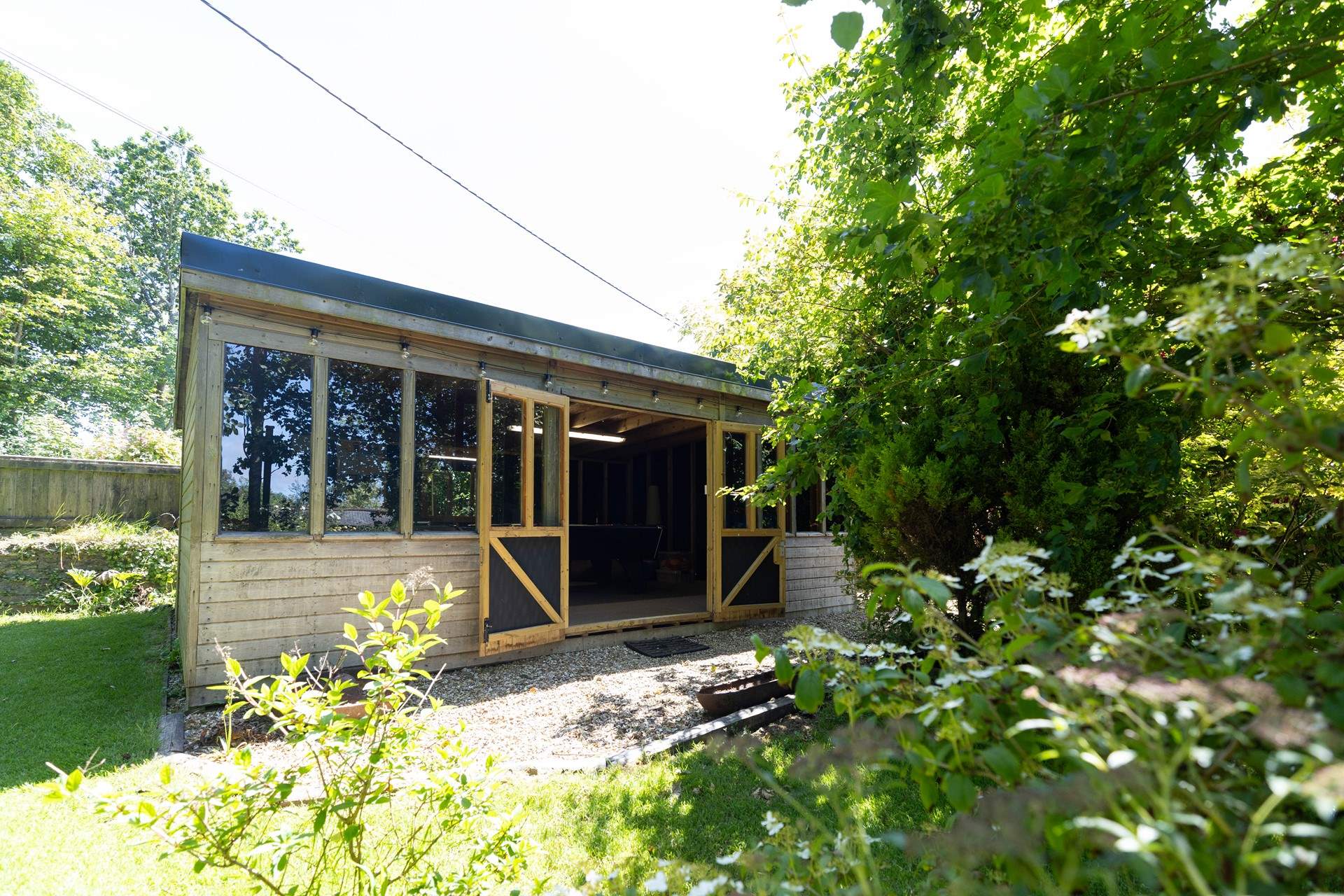 The fun games-room in the shared garden. 