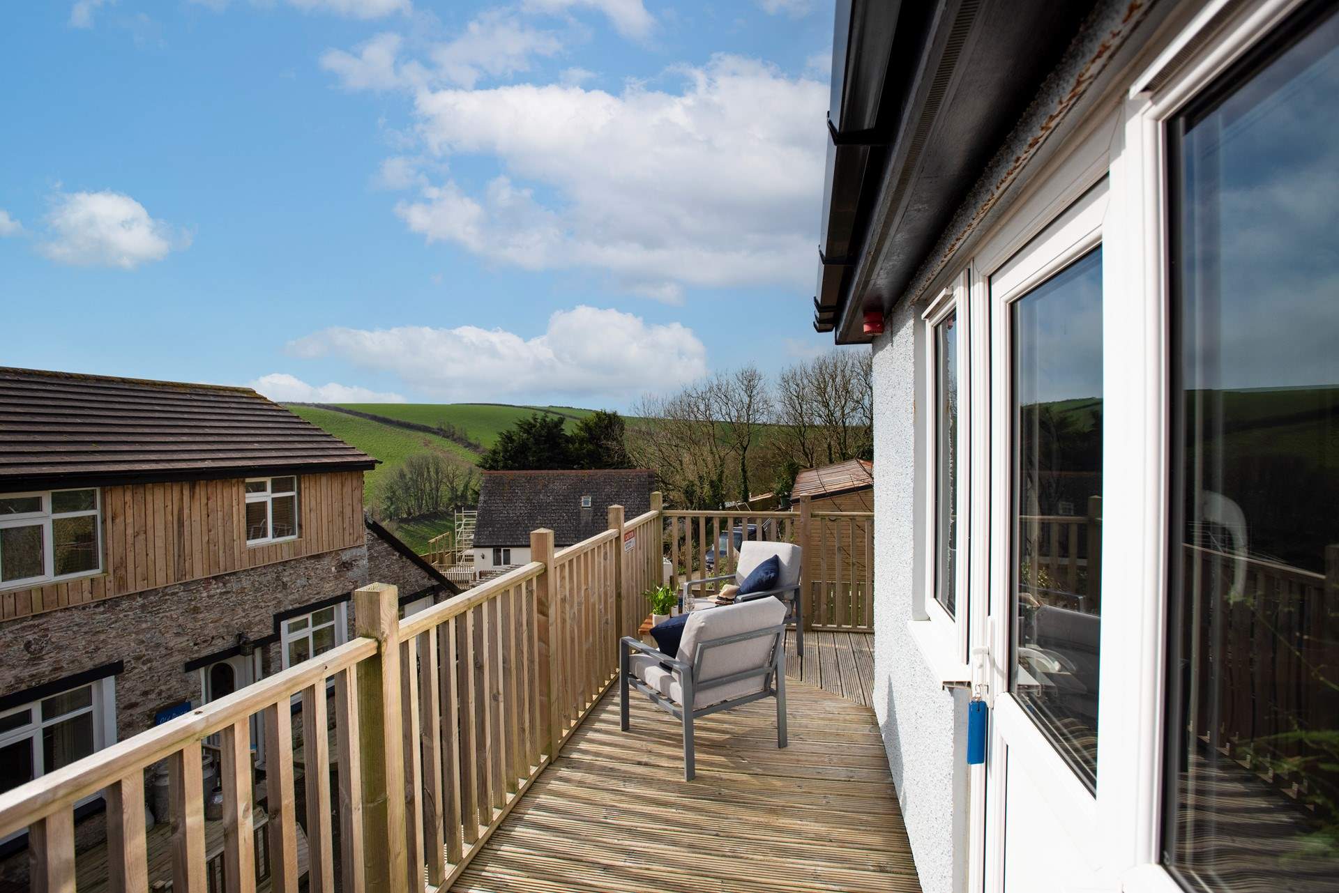 Set up high you can look out towards the surrounding countryside.