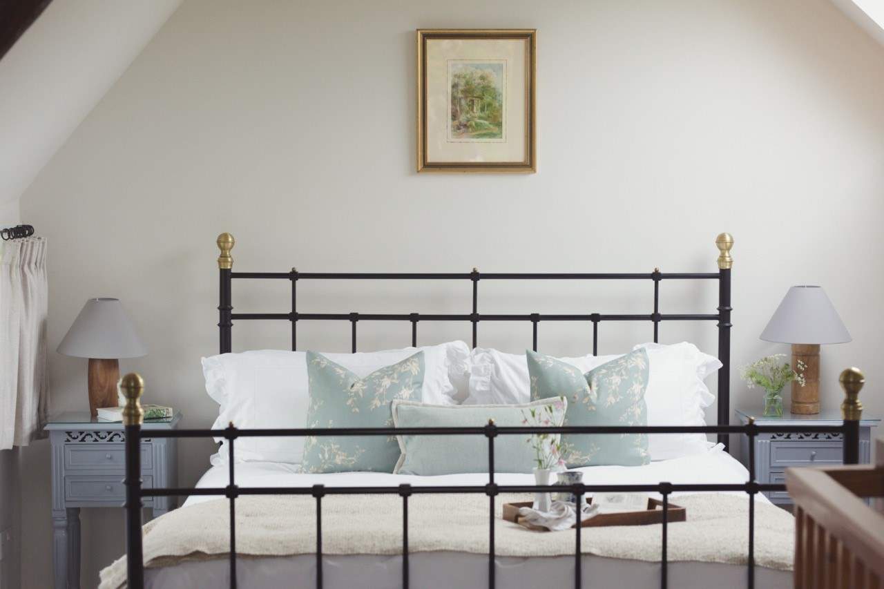 Retiring to bed is a treat in this super inviting king-size bed.