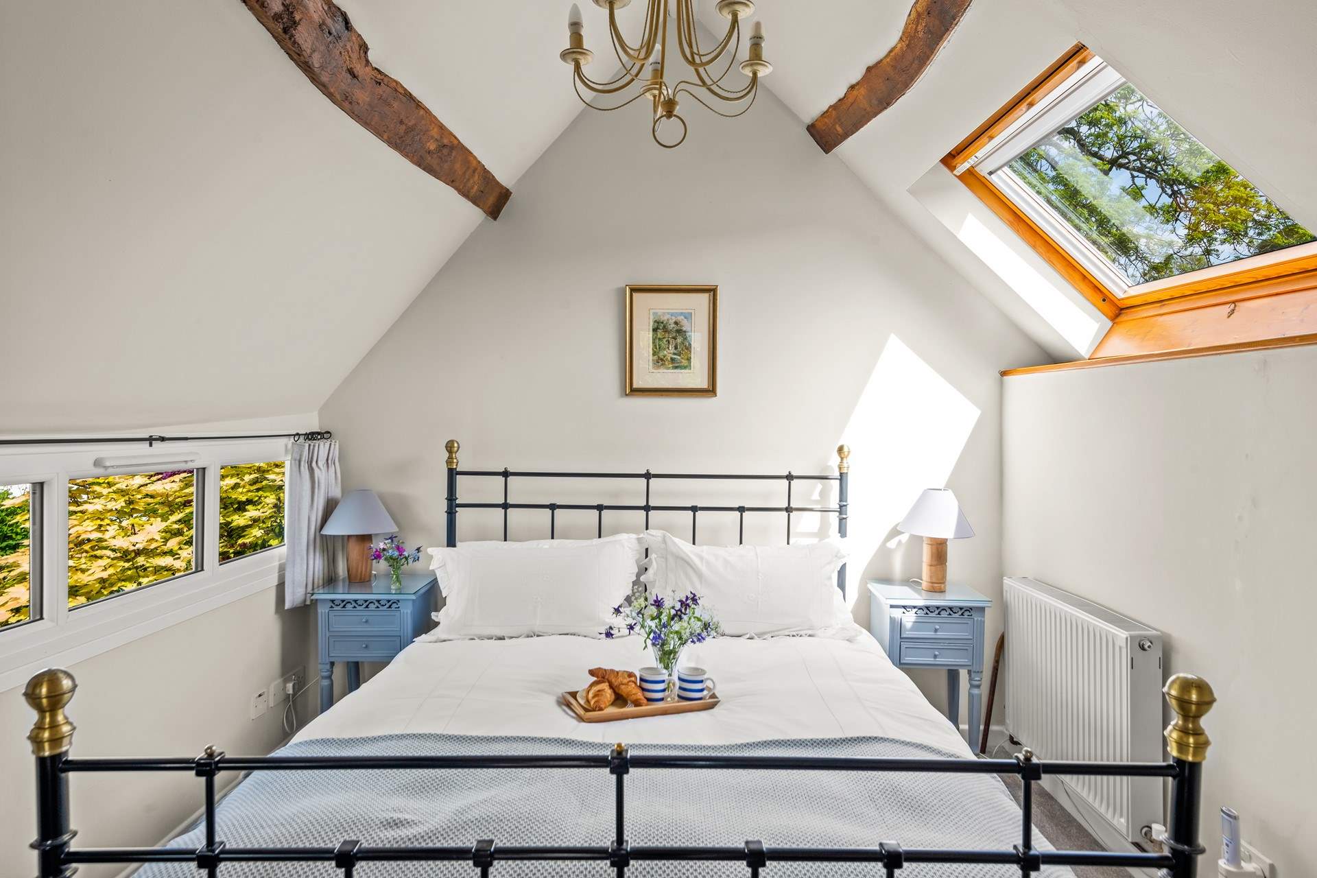 The vaulted ceilings create the feel of space and light.