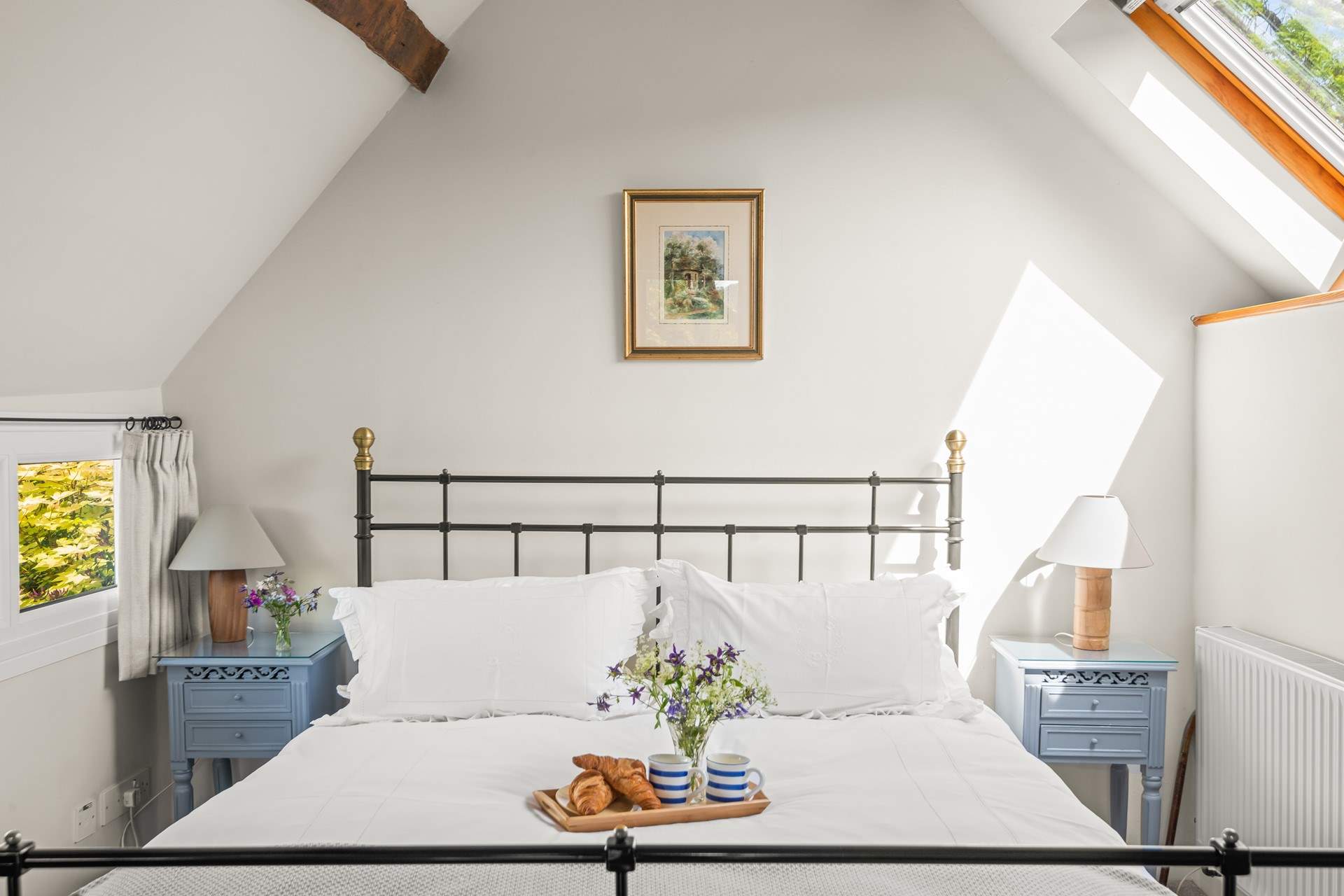 Retiring to bed is a treat in this super inviting king-size bed.