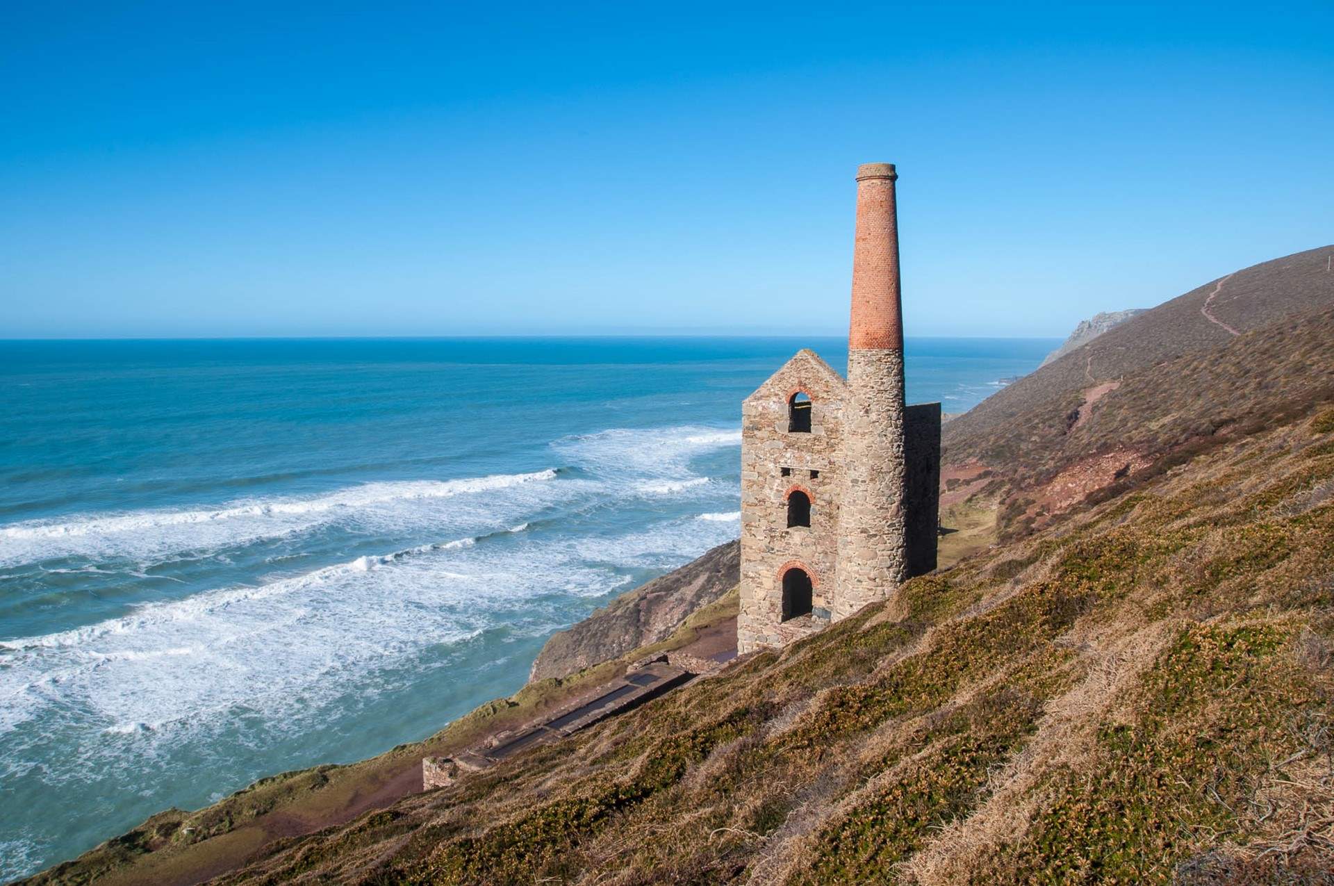 Coastal walks on the nearby coast path are littered with engine houses. 