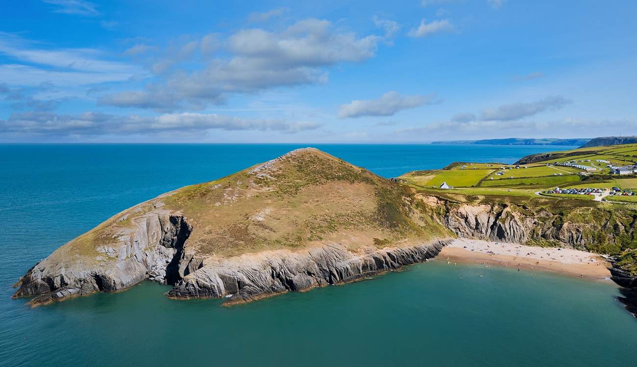 One of many glorious beaches nearby, Mwnt Beach. 