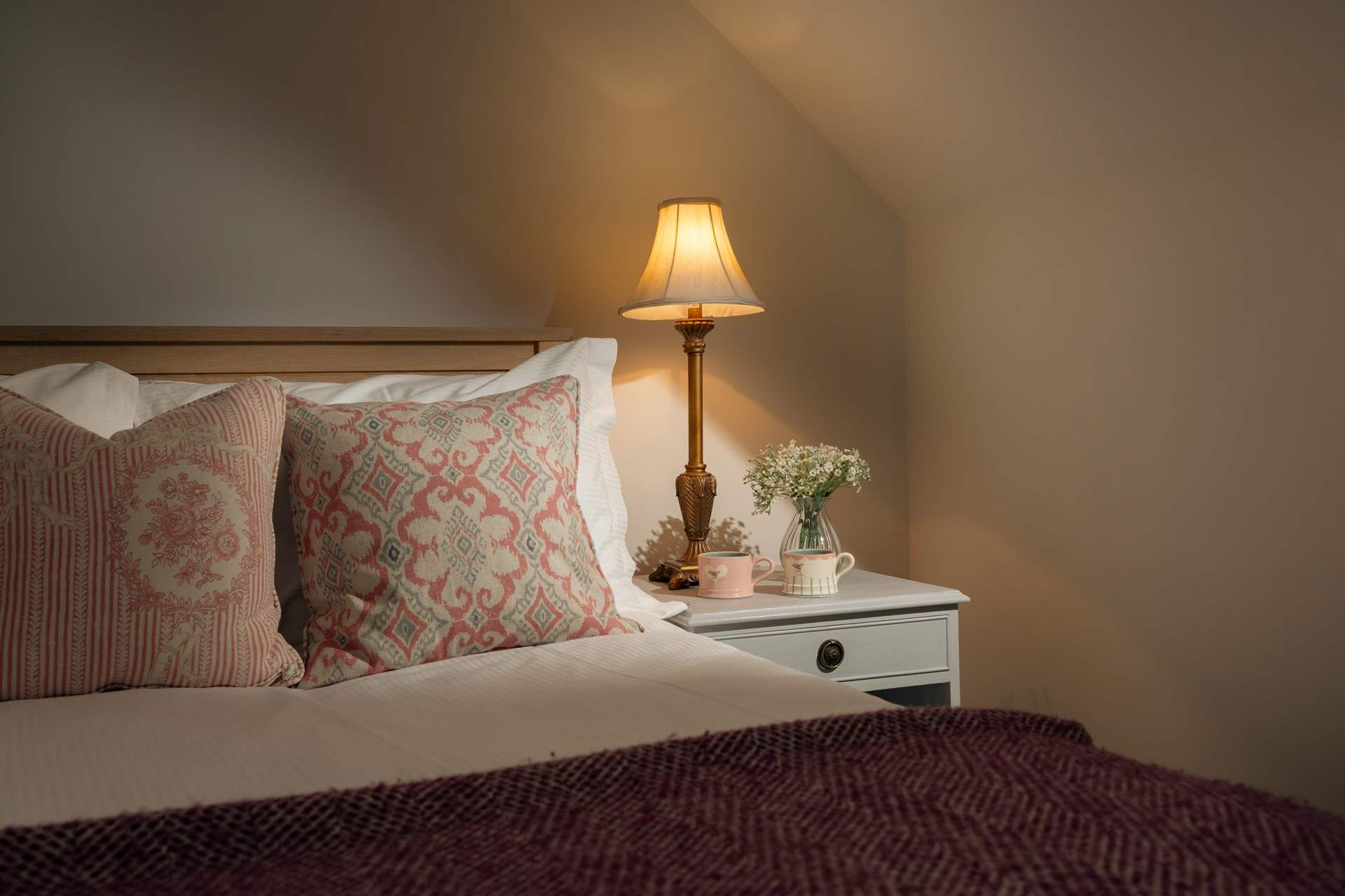 The bedrooms are pretty as a picture.