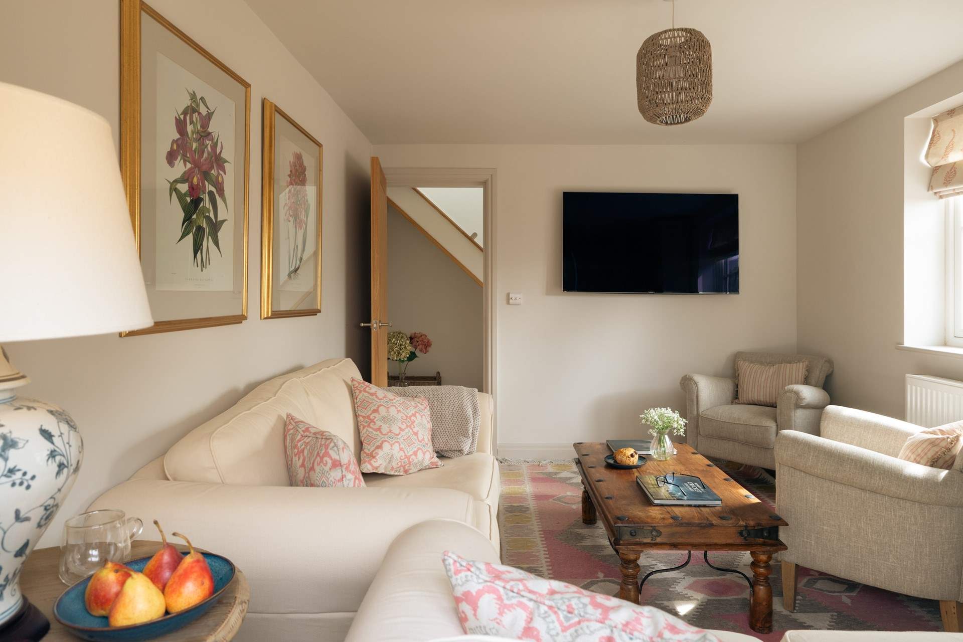 The sitting-room has a large Smart TV, just the place for a favourite film.