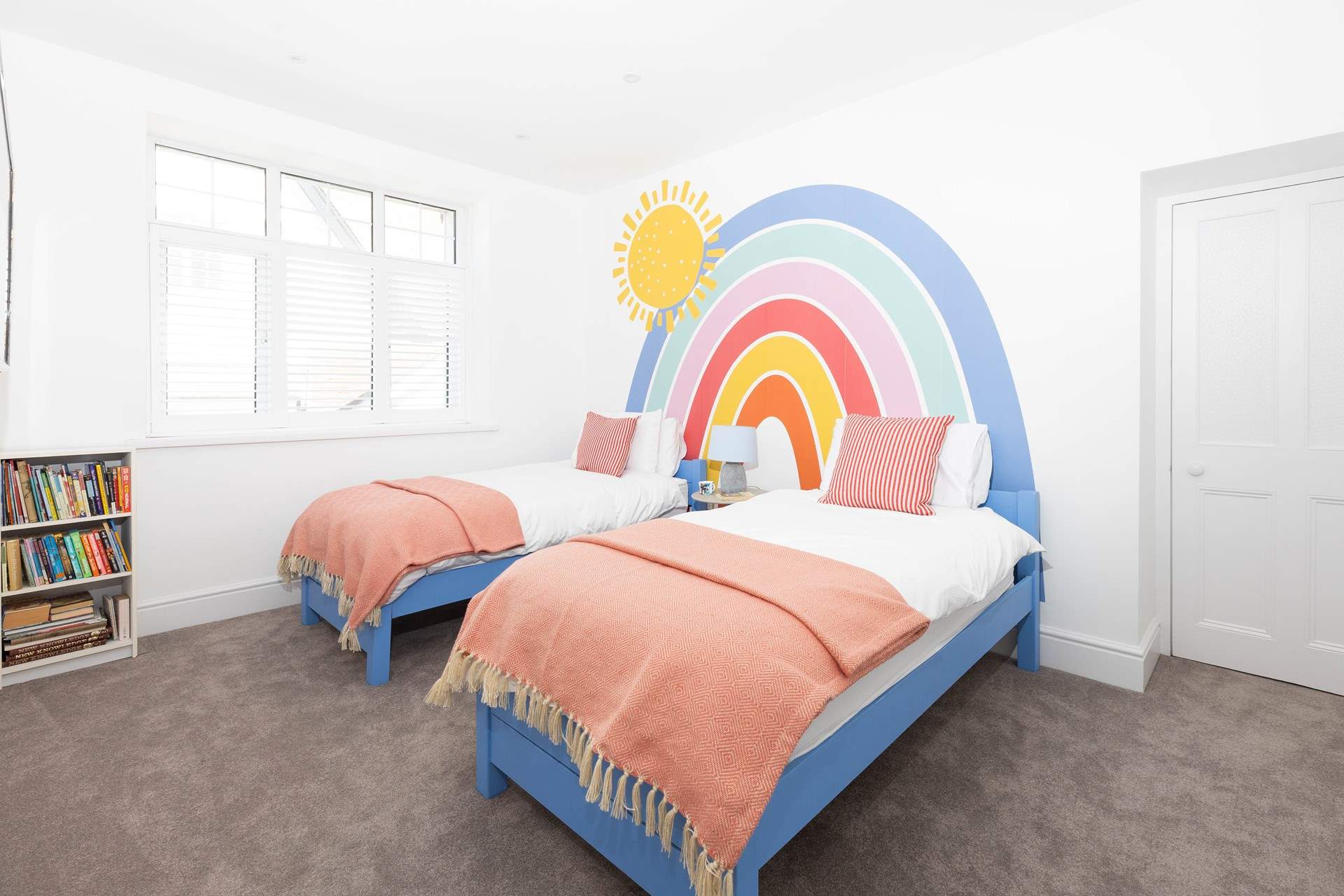 The fun twin bedroom is just perfect for children. 