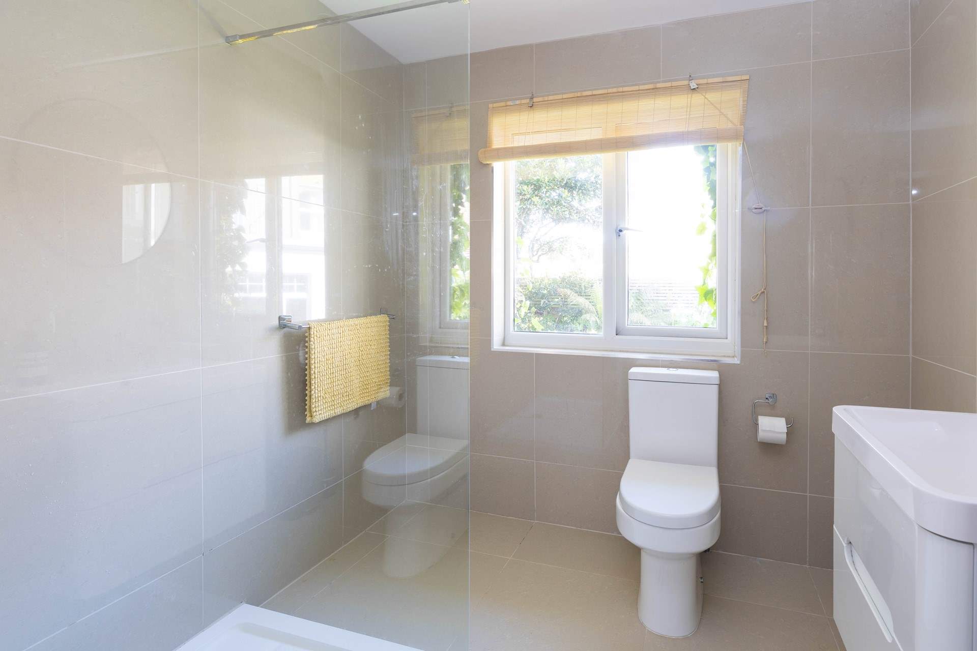 The modern shower room in the annex. 
